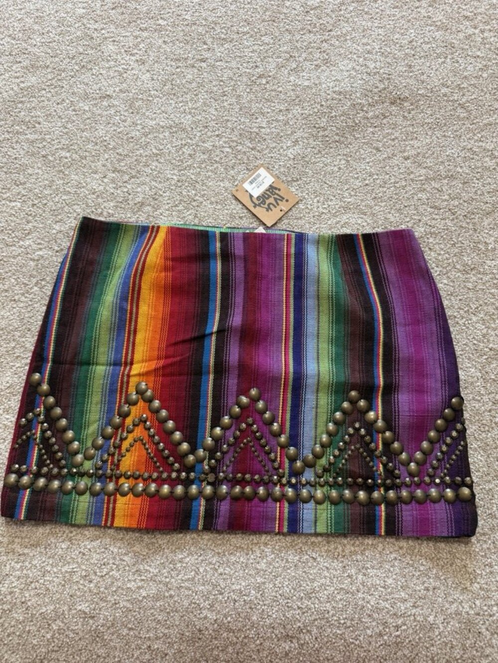 Ivy Jane Anthropologie Beaded Serape Lined Mini Skirt Women’s Size Medium
